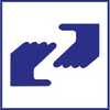 Assistenzzeichen: Zwei weisse Hände auf blauem Hintergrund